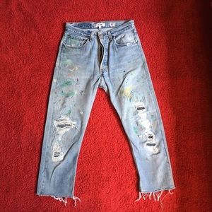 RARE RE/DONE LEVIS PAINT SPLATTERED BF JEANS 🎨✨